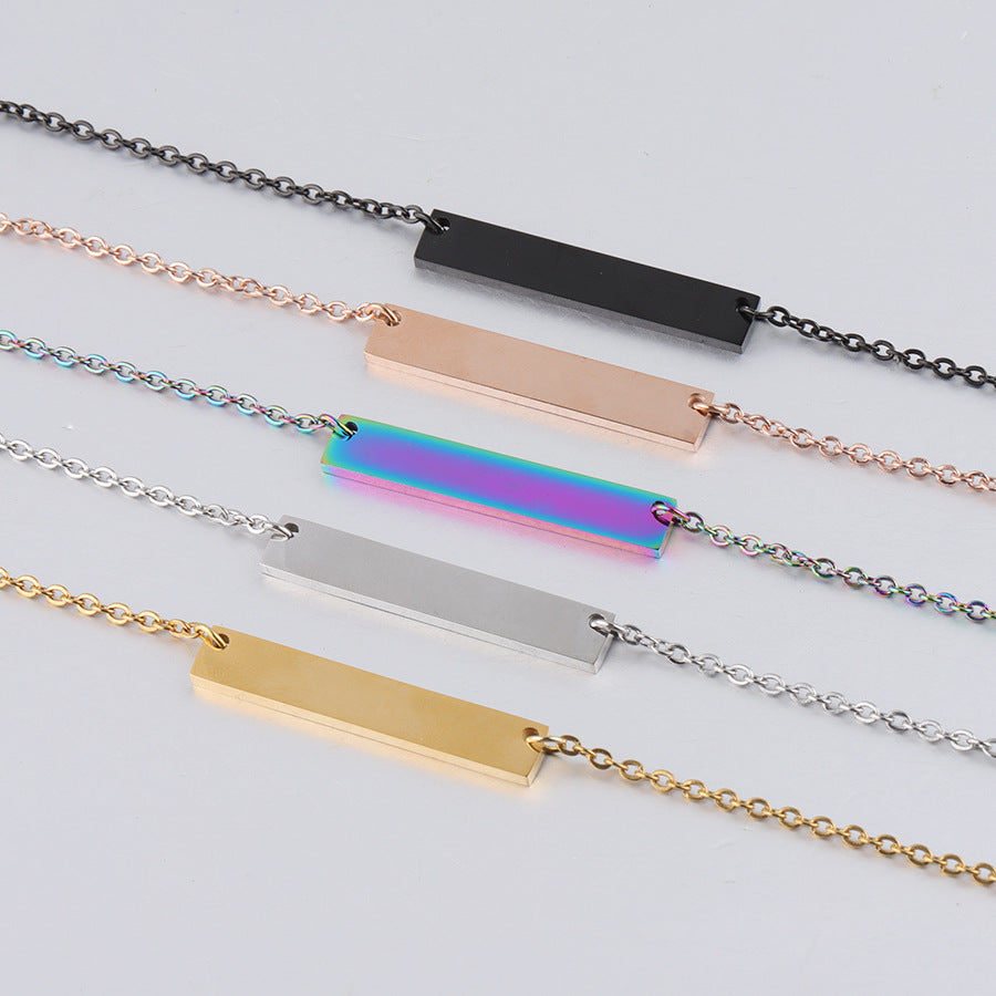 Slim Bar Necklace - bar pendants, top view