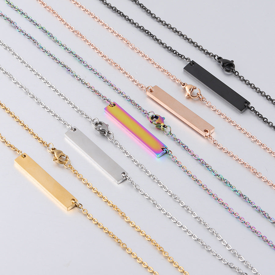 Slim Bar Necklace - bar necklaces laid flat