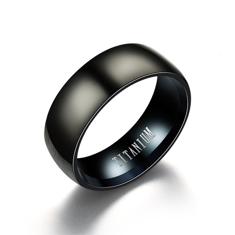 Matte Black Band - black band ring, angled view