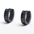 Brushed Huggies - black huggie earrings