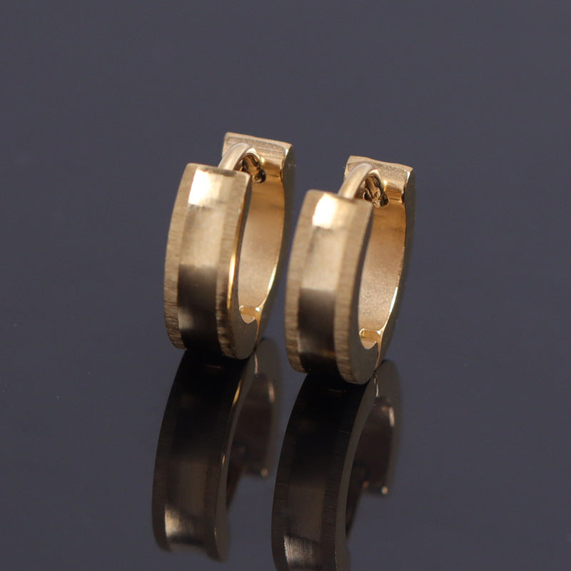 Brushed Huggies - gold huggie earrings