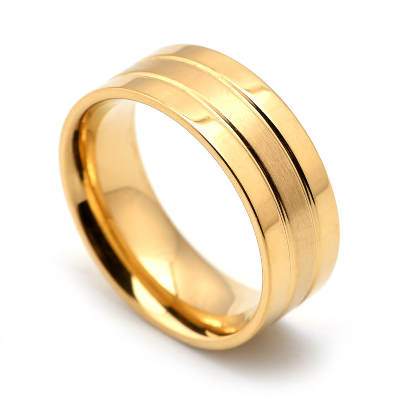 Groove Band - gold grooved band