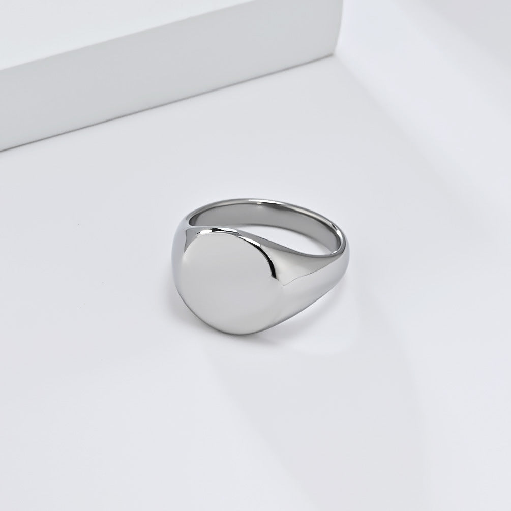 Plain Signet - silver signet ring