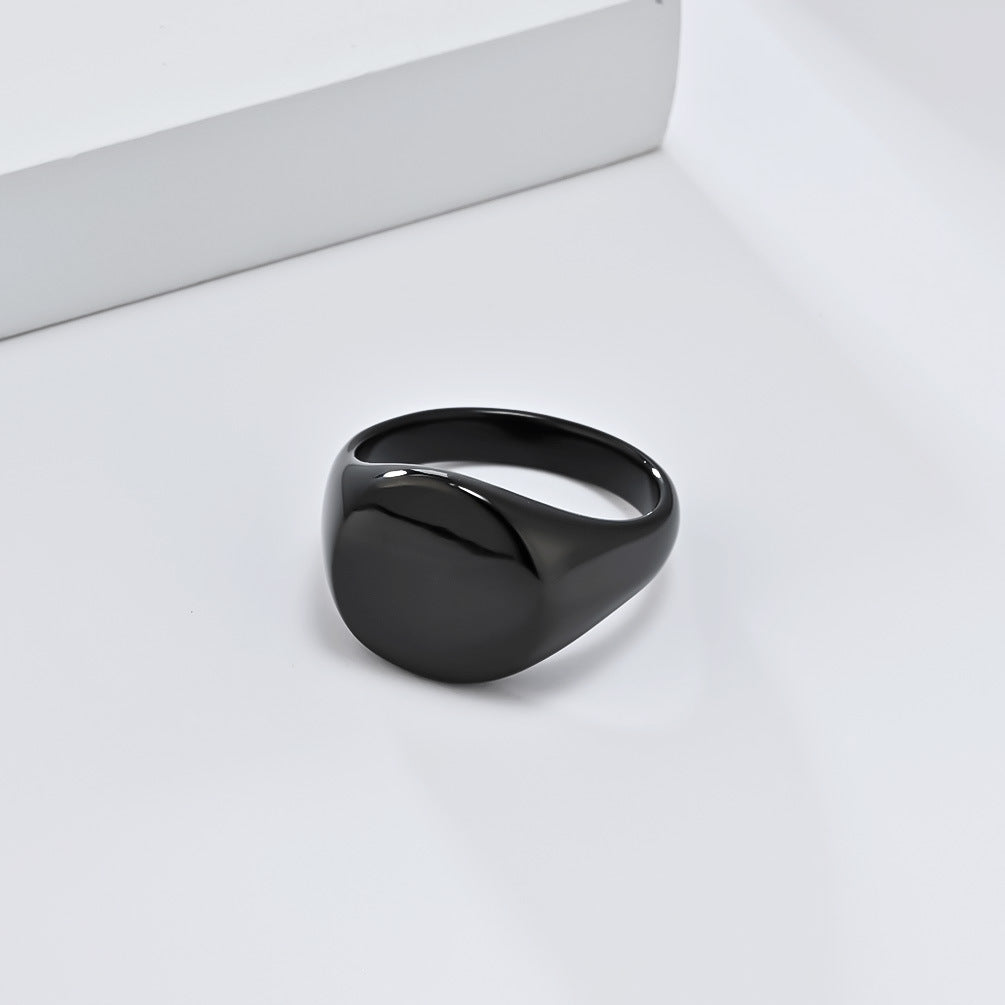 Plain Signet - black signet ring