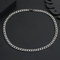 Fine Curb Chain - silver curb chain necklace, laid flat