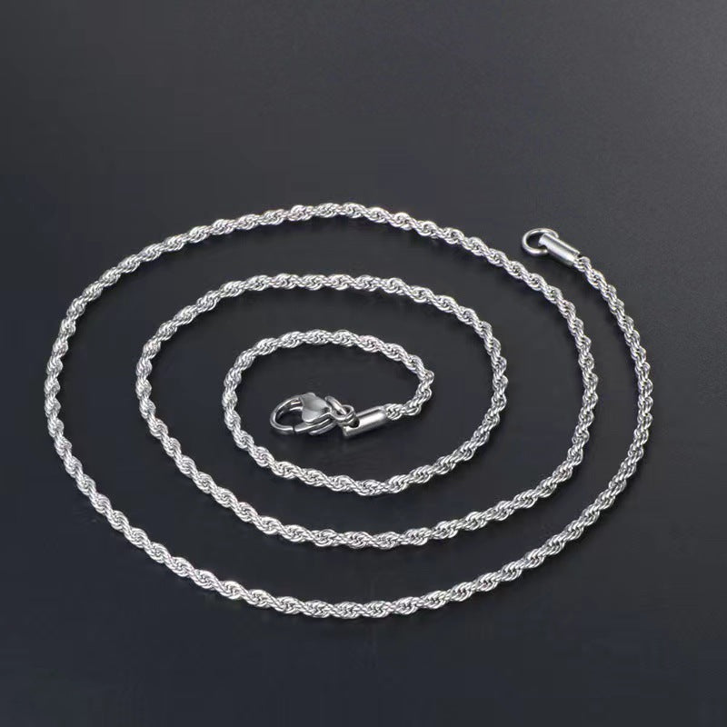 Rope Chain - silver rope chain, coiled