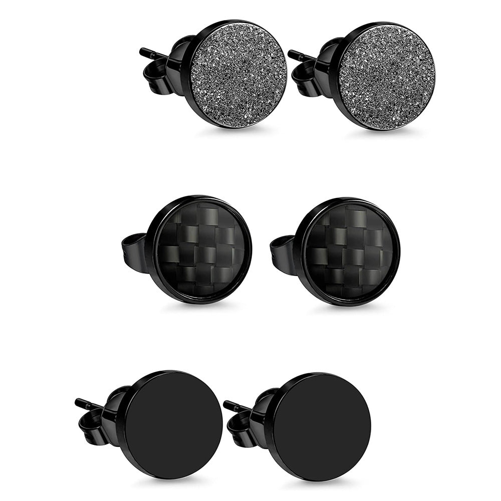 Carbon Black Studs - carbon fibre texture studs