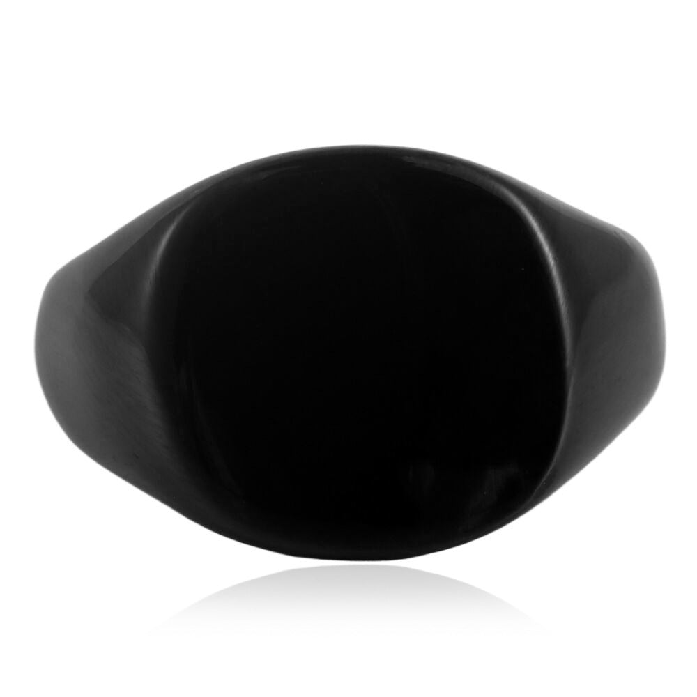 Broad Signet - black signet ring