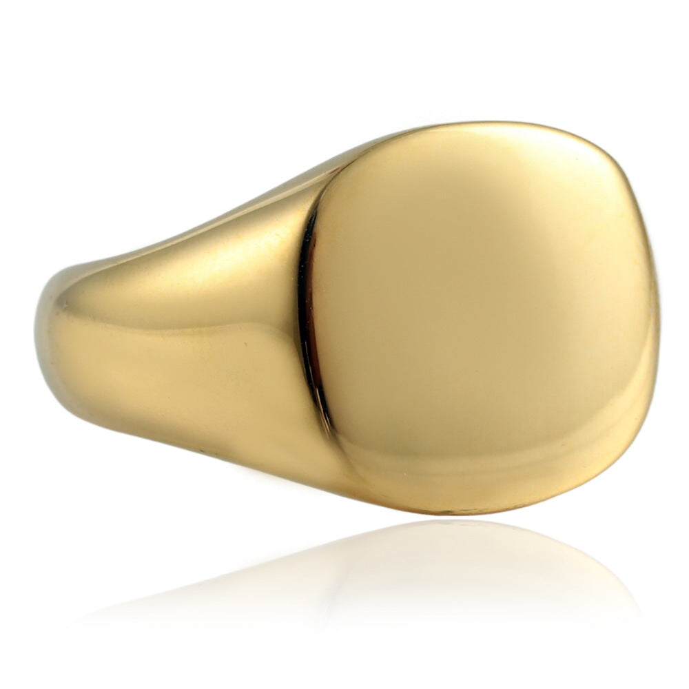 Broad Signet - gold signet ring