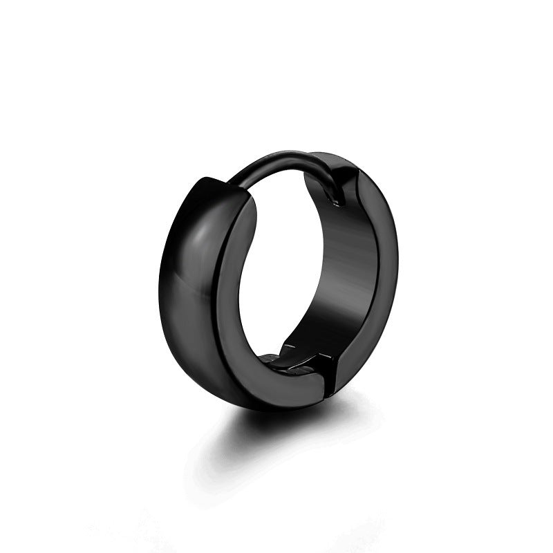 Polished Huggies - black huggie earring