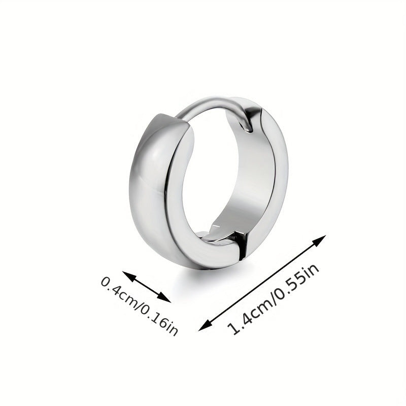 Polished Huggies - silver huggie earring with size guide