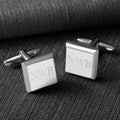 Square Cufflinks with Three-Initial Engraving