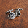 Round Silver-Plated Monogram Cufflinks