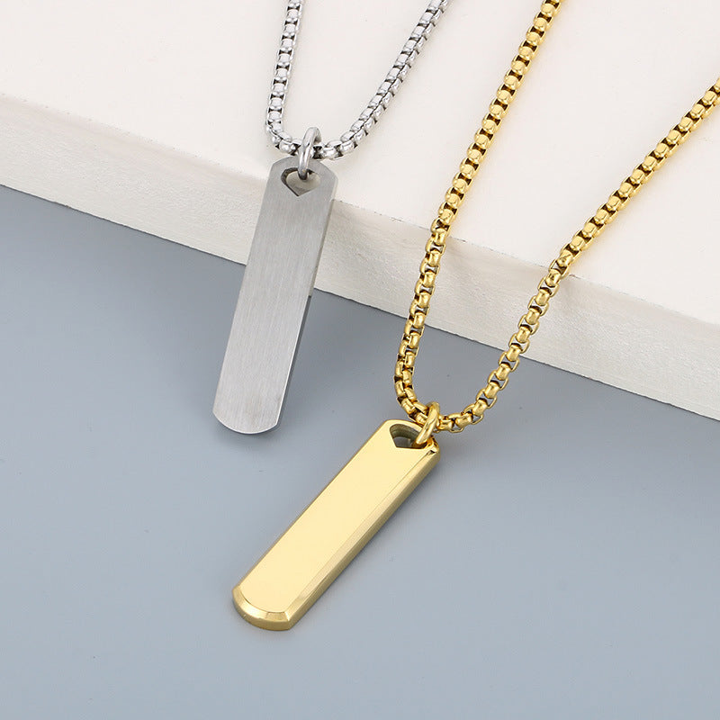 Bar Pendant Necklace - bar pendants on white block