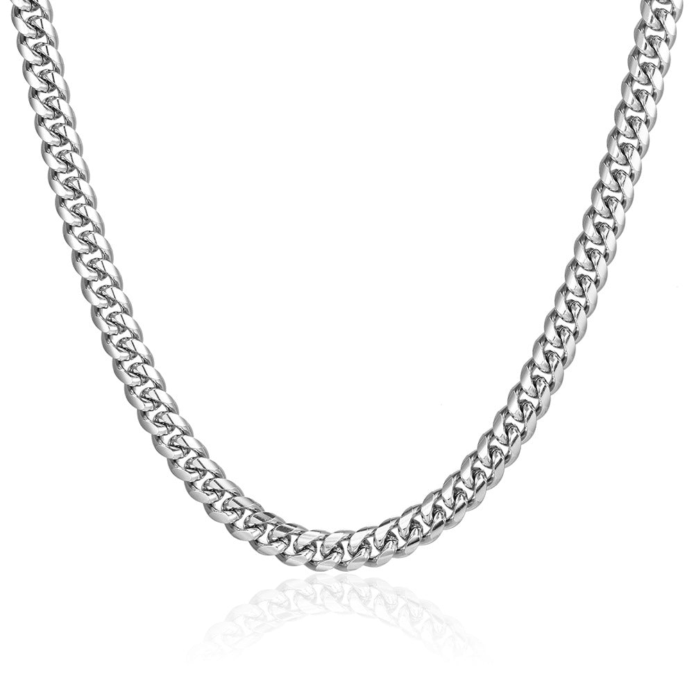 Curb Chain 8mm - silver curb chain, hanging