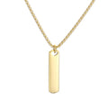 Bar Pendant Necklace - gold bar pendant on chain