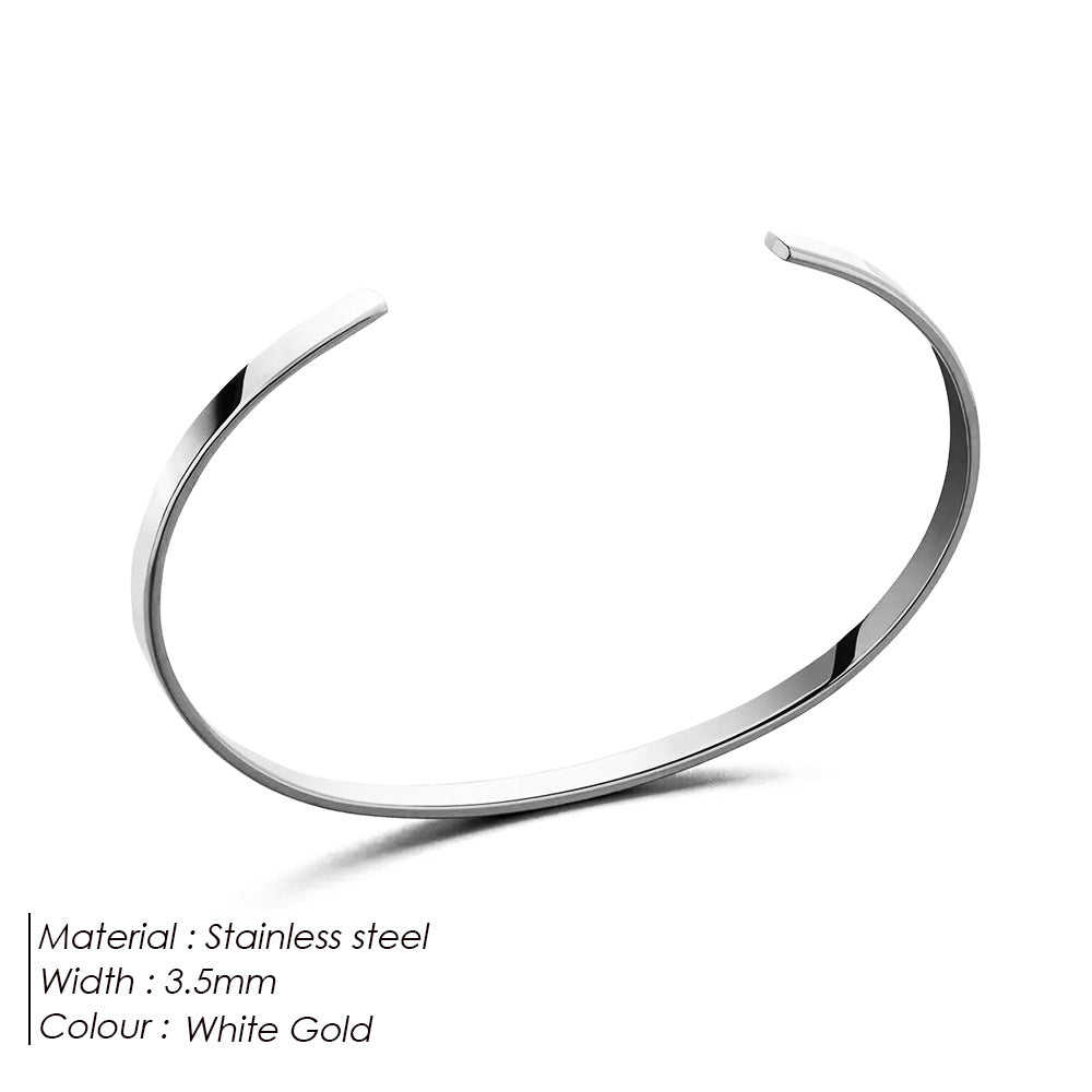 Gold Line Cuff - white gold cuff on white background