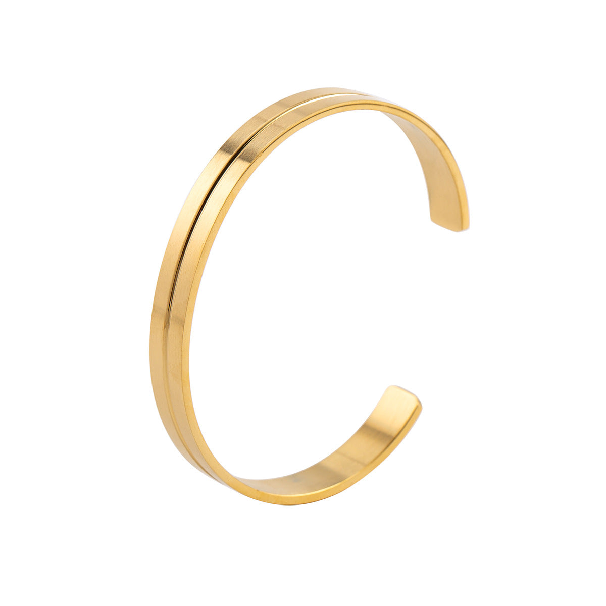 Groove Cuff - gold cuff, single view