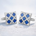Blue Square Check Cufflinks