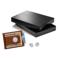 Brown Leather Wallet and Round Monogram Cufflinks Gift Set