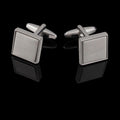 Brushed Steel-Tone Square Cufflinks