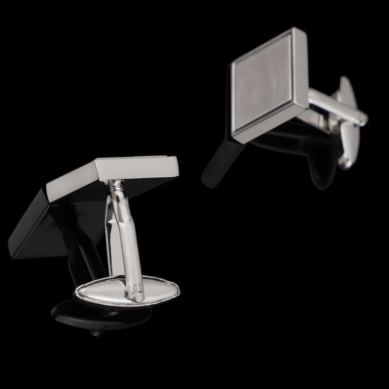 Brushed Steel-Tone Square Cufflinks