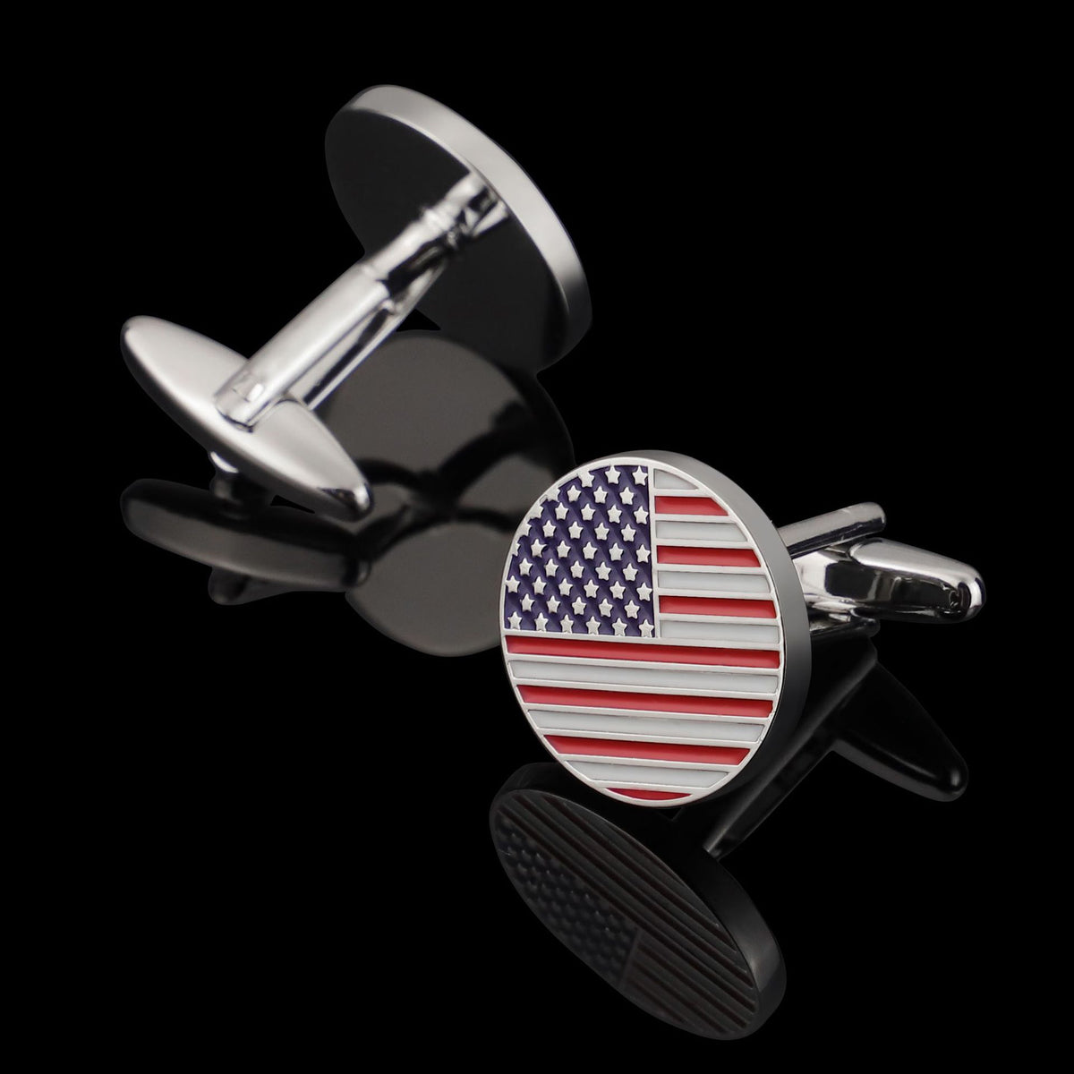 Round American Flag Cufflinks